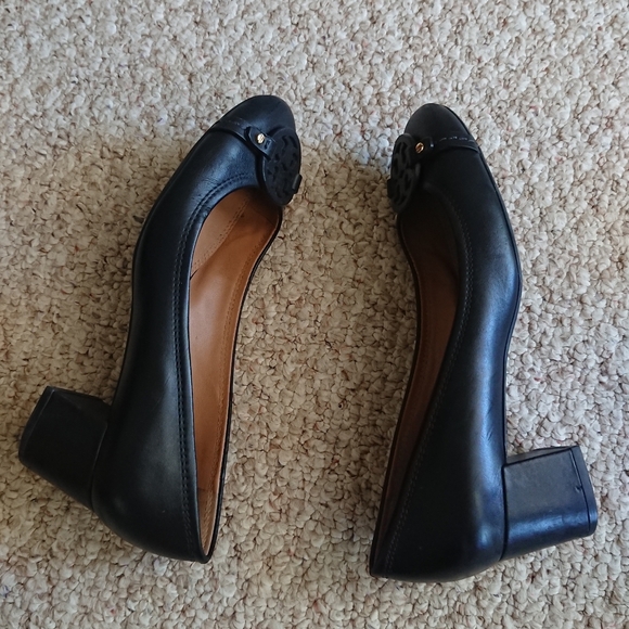 Tory Burch Mini Miller Logo Pump Heels - Black Size 7.5 - Picture 6 of 15